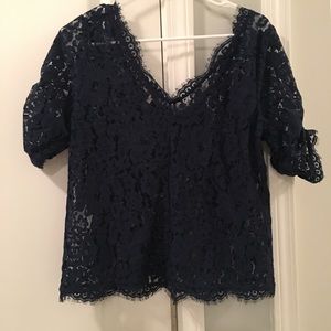 Joie Lace Navy Top Size Med.